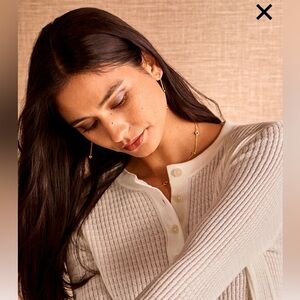 White Ribbed Button-Up Henley